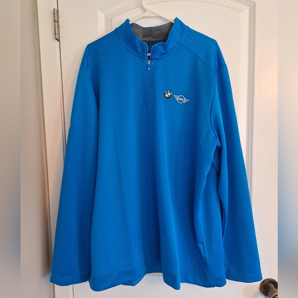 adidas Bright Blue Men's Quarter-Zip Sweatshirt